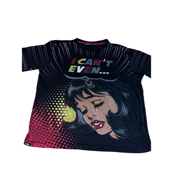 Contender XL T Shirt Black Graphic Novelty I Can't Even Comic Book Tee - Picture 1 of 8